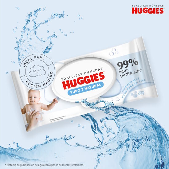 Toallitas Húmedas Huggies Puro y Natural, 80 uds